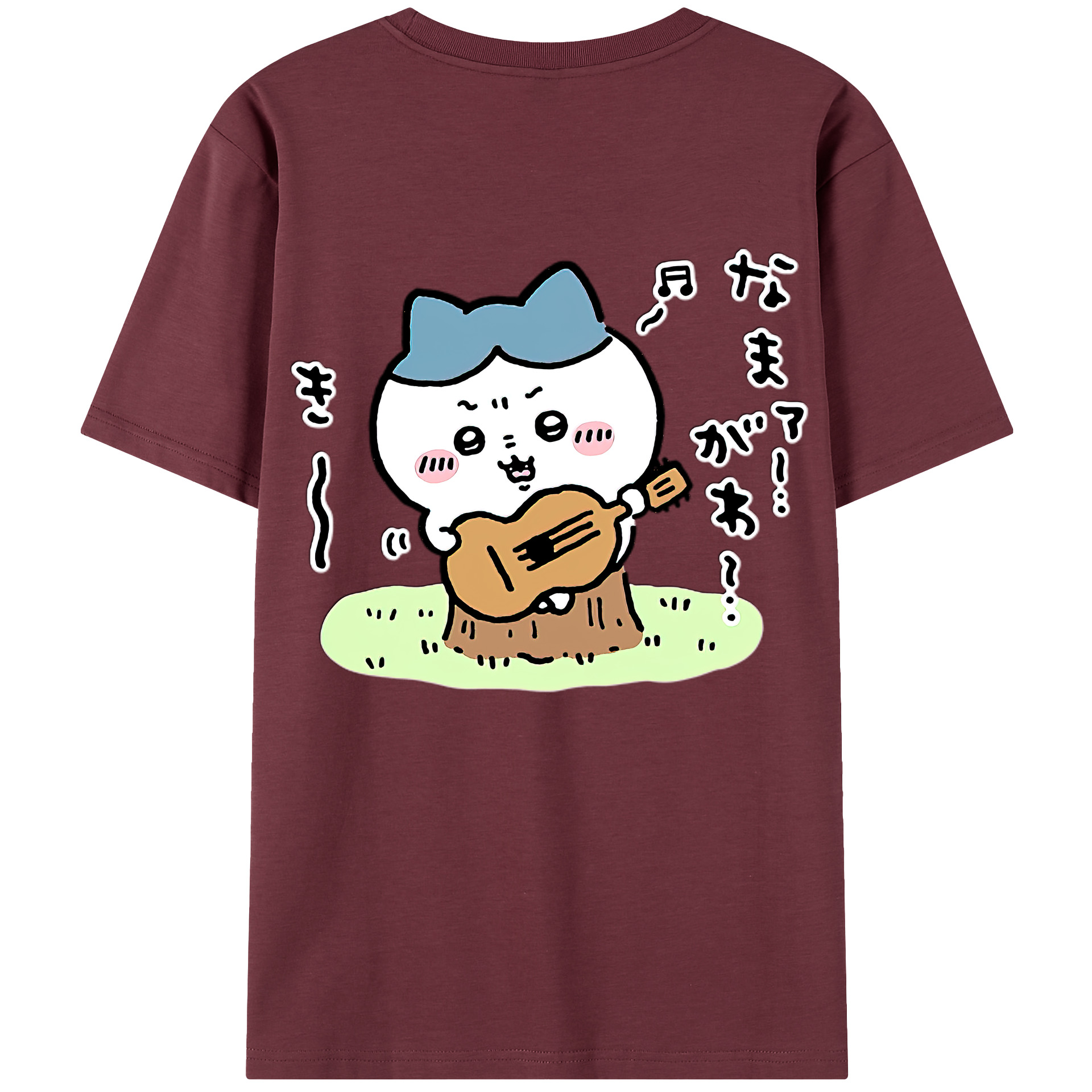 （画像用） ちいかわ ハチワレ Chii-kawa hachiware 綿100％半袖Tシャツ（背面プリント）